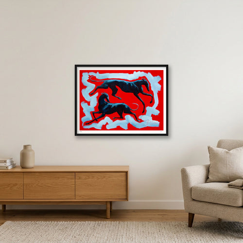 Blue Line — 80×60cm, 31×24" Black Frame