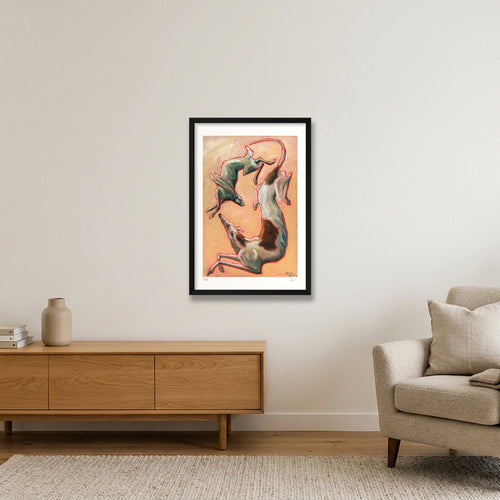 Hare and Hound — 40×60cm, 16×24" Black Frame