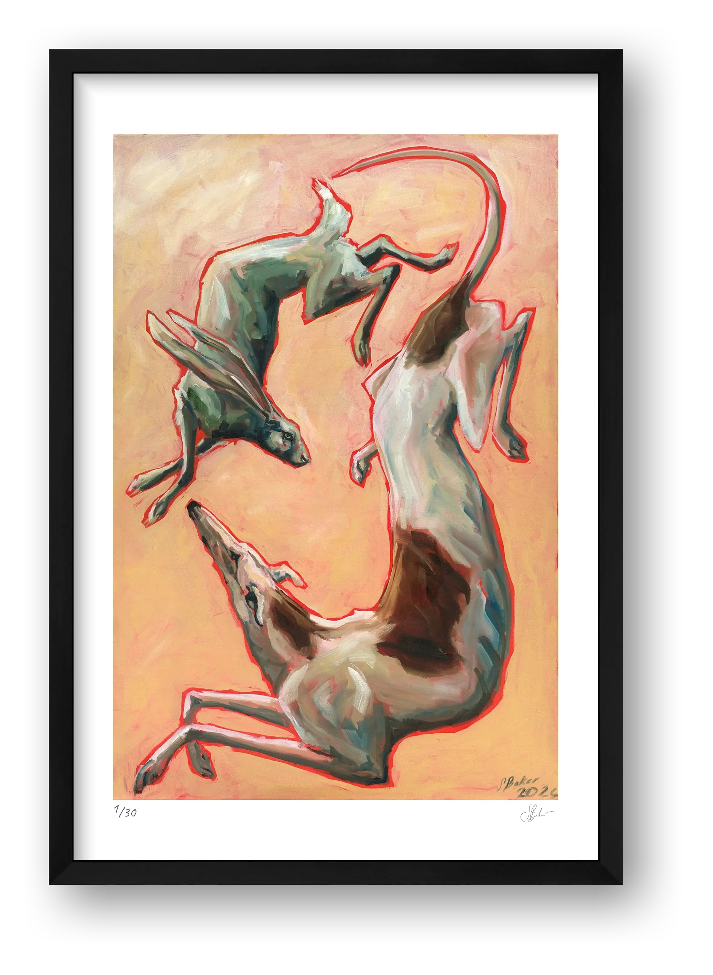 Hare and Hound — framed