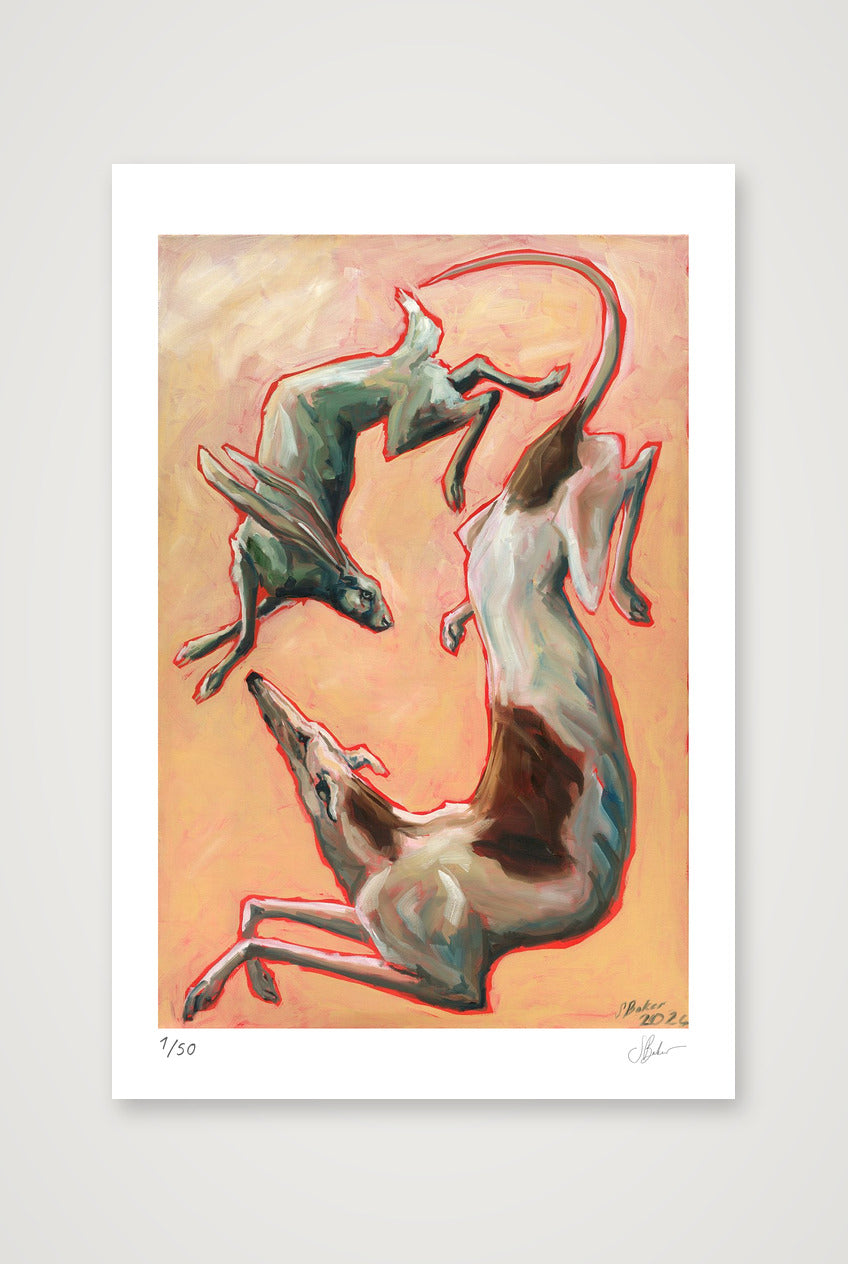 Hare and Hound — 30×45cm, 12×18" Print only